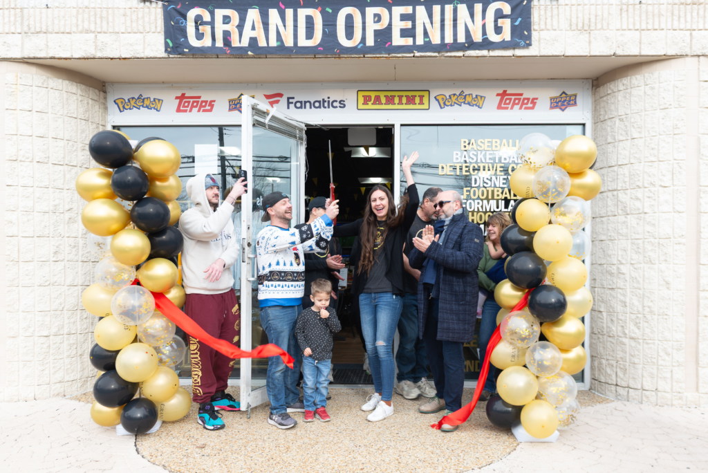 The official ribbon cutting at Goatz Sportz Cardz in Herndon, VA