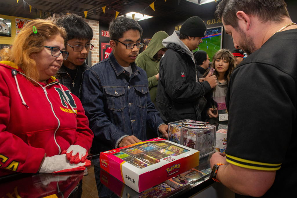 Customers excited about their Pokemon