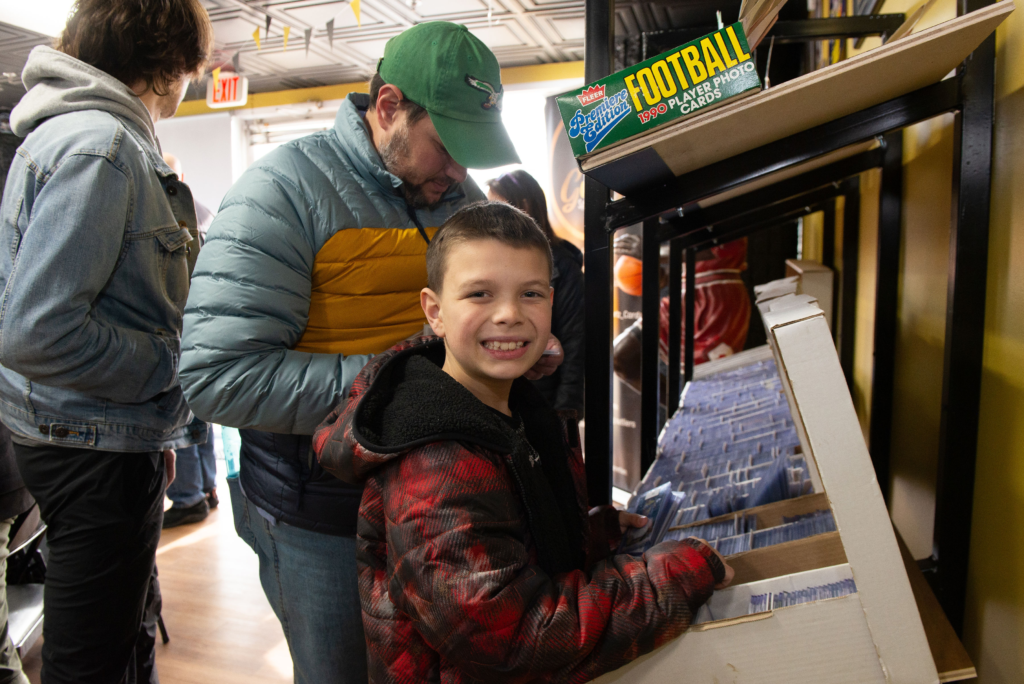 One of our younger customers looking for gems hidden in the dollar bins