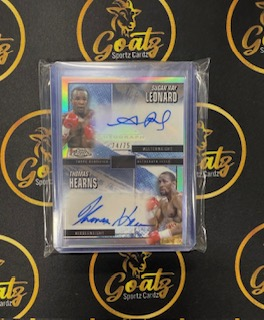 Sugar Ray Leonard & Thomas Hearns – 2025 Topps Chrome Boxing Dual Autograph /75
