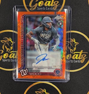 James Wood – 2025 Topps Chrome Logofractor Edition Orange Refractor Autograph /25